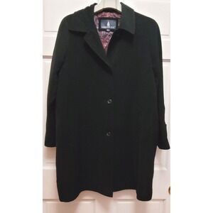 London Fog Women's Polyester Pea Coat Jacket - Black - Size Large Petite